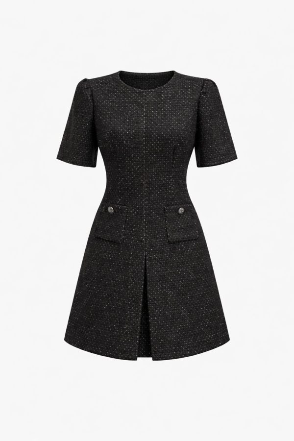 Midnight Tweed Mini Dress