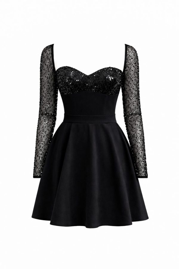 Midnight Spark Sweetheart Mini Dress